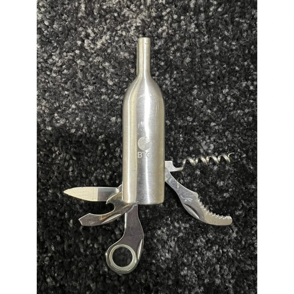 BTG Wine Bottle Opener Multi Tool Corkscrew Knife Barware Bartender Gift